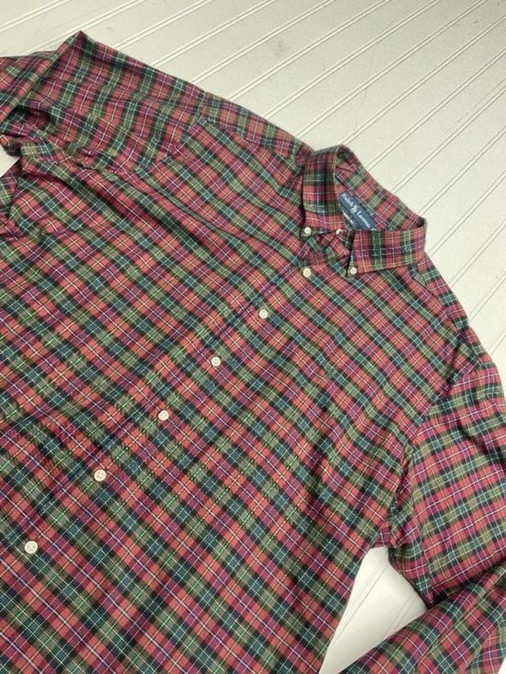 Polo Ralph Lauren Men's Plaid Button Down Shirt Red Green XXL